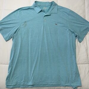 Vineyard Vines Performance Polo Men's Shirt Blue, Short Sleeve, On-The-Go 3XT